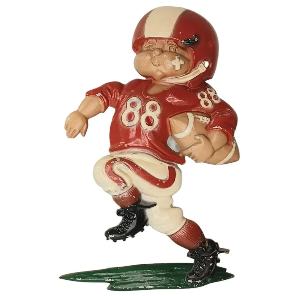 Vintage Metal Football Player Plaques Set of Three 1976 Homco